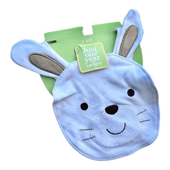 New Carters Just One You Easter Bunny Rabbit Face Baby Bib - Picture 1 of 1